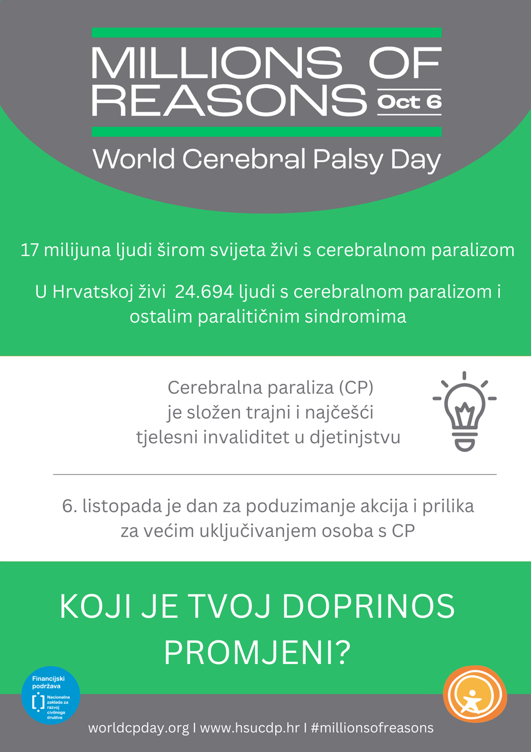 OBILJEŽAVANJE SVJETSKOG DANA CEREBRALNE PARALIZE 06. LISTOPADA 2023.